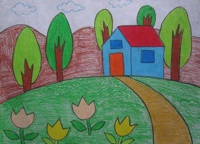 儿童画我的家乡图画_360图片
