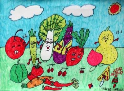 儿童画水果 蔬菜图片