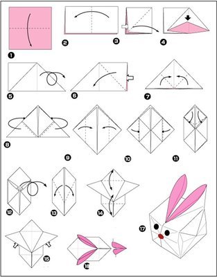 立体折纸兔子的折法图解