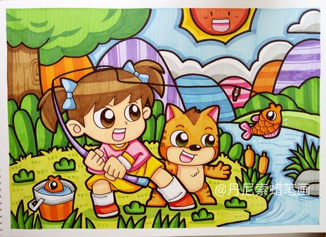 儿童画    主题画    手绘   设计人物   素描      丹尼索儿童画