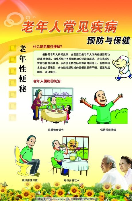 老年人便秘宣传栏_360图片