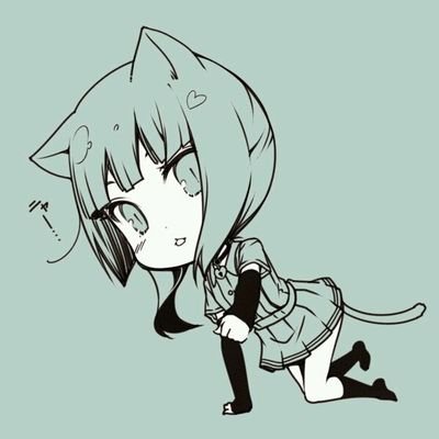 可爱少女动漫图片  二次元q版女生头像 短发 猫