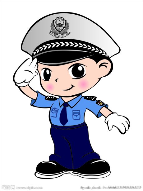 8月 卡通可爱表情严肃的小警察漫画人物模板免费下载_psd格式_2000