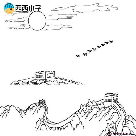 北京万里长城儿童画_360图片