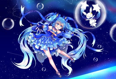 星空下的雪初音雪初音电脑壁纸_ 萌化资源_动