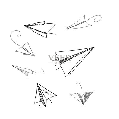 纸飞机绘画图片