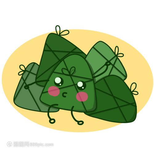 卡通手绘端午节可爱粽子