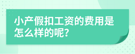 小产假有工资吗