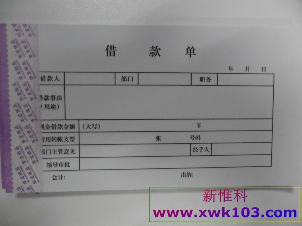 完整的借款单填写样本