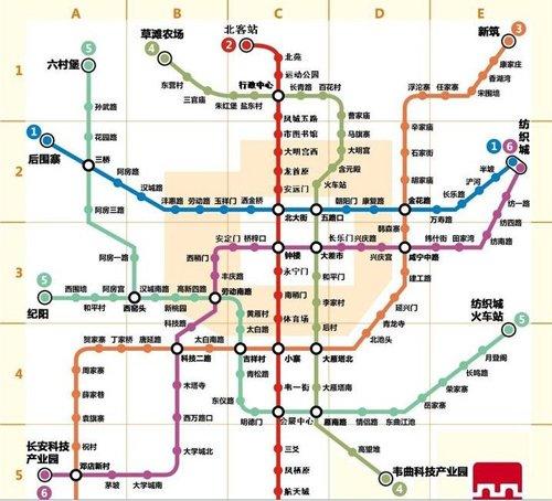 西安地铁路线图
