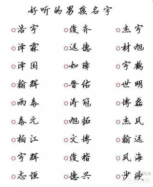 男孩起名字好听的字