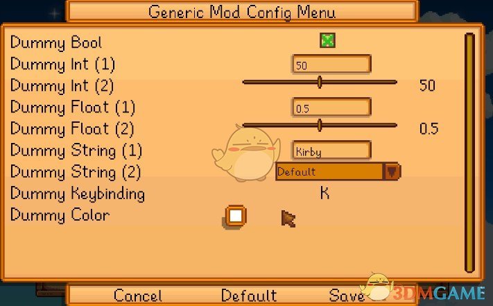 Generic Mod Config Menu