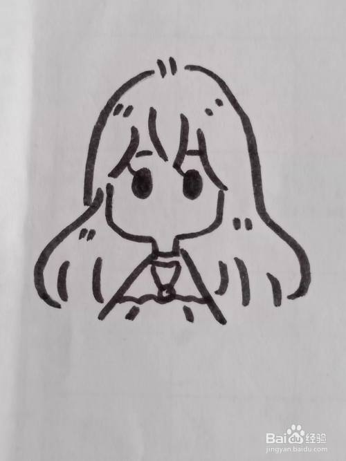 长发女孩简笔画