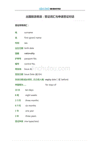 英签证面试英语情景对话