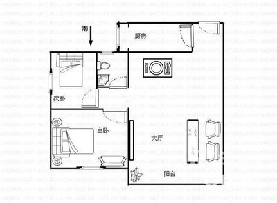 次卧带连厨房阳台