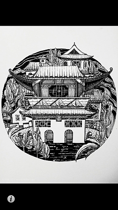 黑白装饰画圆形