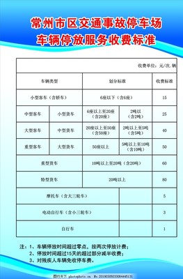 事故停车场收费标准