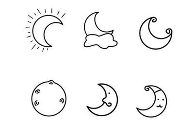 月亮变化简笔画 简单图片