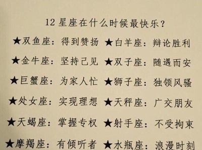 十二星座谁最强