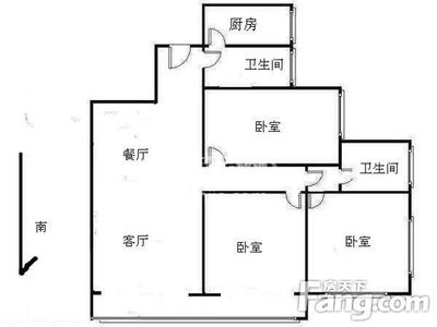 主卧客厅朝南次卧厨房朝东