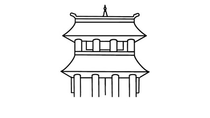 古代建筑简笔画画法 古代建筑简笔画步骤