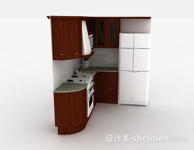 3d实木橱柜模型