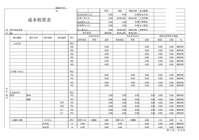 箱包厂机器配比表格图