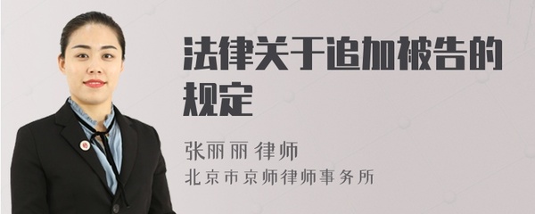 追加被告法律规定