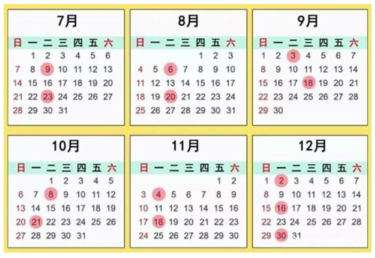 每个月多少天