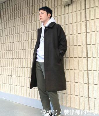 男生黑色大衣搭配