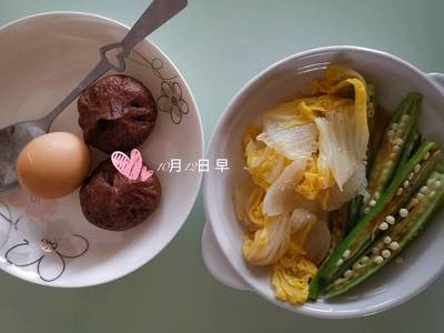 娃娃菜香菇炒鸡蛋
