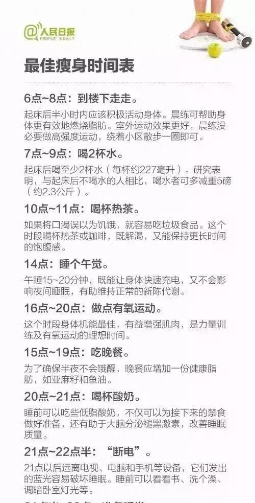 一天减肥最佳时间