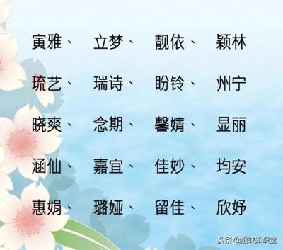 女孩儿好听的名字