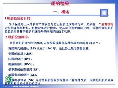 船舶检验的种类目的和作用