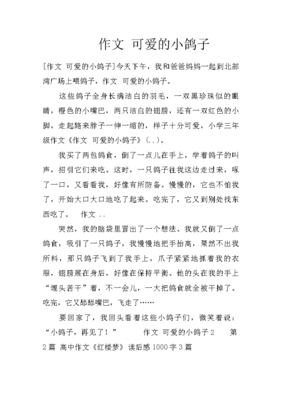 可爱的鸽子作文