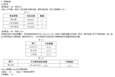 软考网络管理员下午
