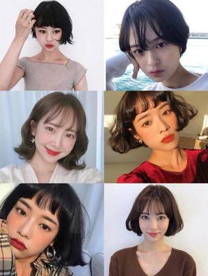2017流行发型女短发学生带刘海