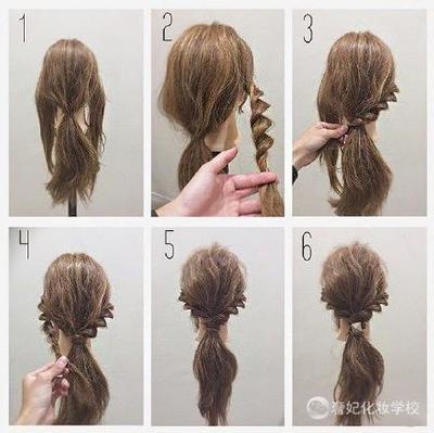 韩式麻花辫马尾