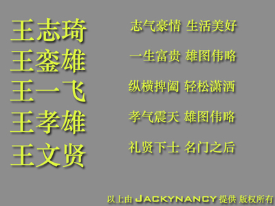 姓王男孩子名字大全