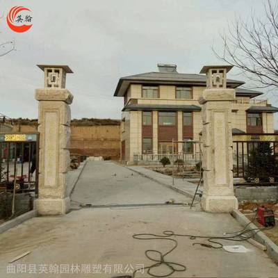 围墙大门两门柱设计