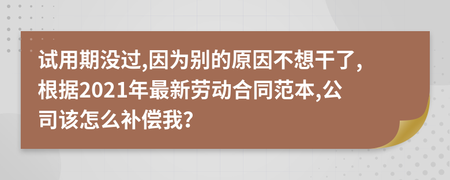 试用期不想干了