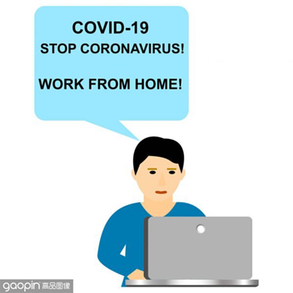 a man at his computer working from home.