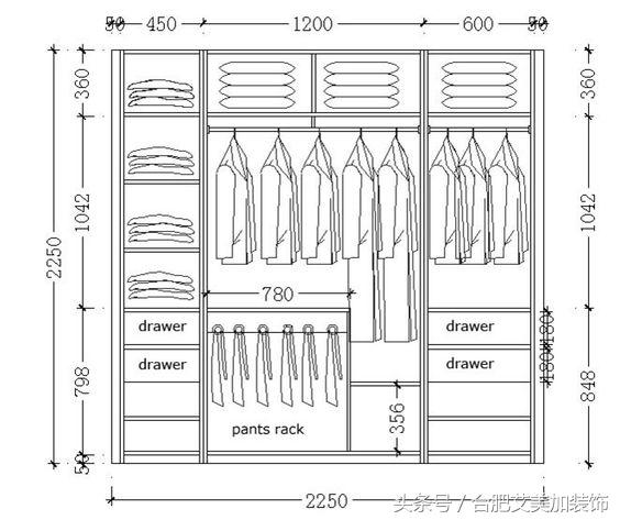 衣柜布局平面设计图,转角衣柜