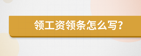 领工资的领条怎么写