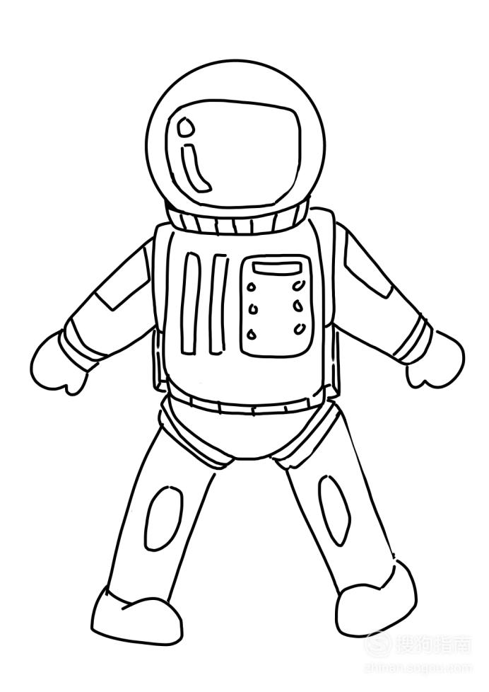 卡通简笔画:宇航员怎么画?