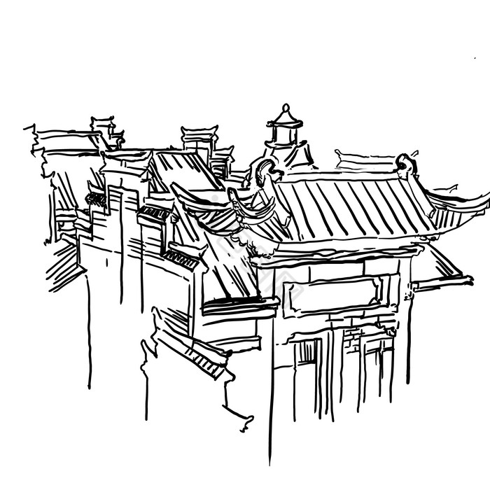 素描古代橱柜