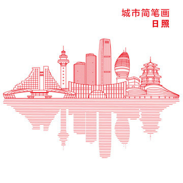 祝深圳40岁生日快乐手绘线描城市街道建筑物风景素描简笔画泰州城市
