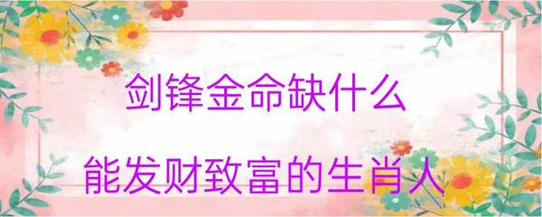 剑锋金命缺什么