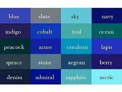 蓝色有几种颜色和叫法