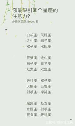 白羊座最吸引哪个星座